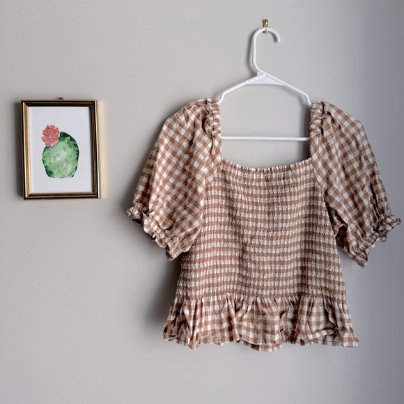 J.Crew Factory Flannel Smocked Top - Picture 8 of 9